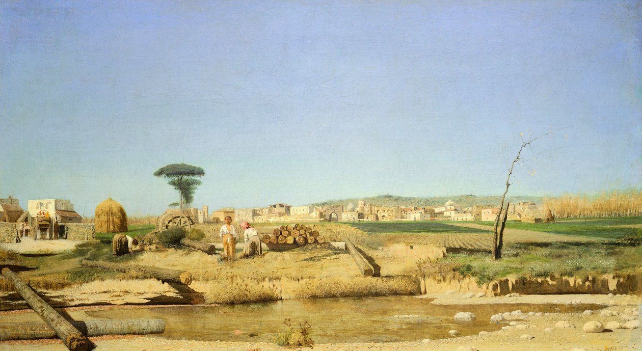 Bondgård nära Neapel av Giuseppe or Joseph de Nittis