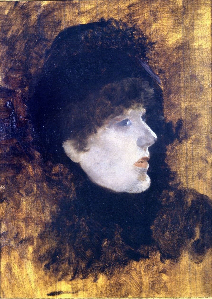 Porträtt av Henriette Rosine Bernard dite Sarah Bernhardt (1844-1923) - av De Nittis av Giuseppe or Joseph de Nittis