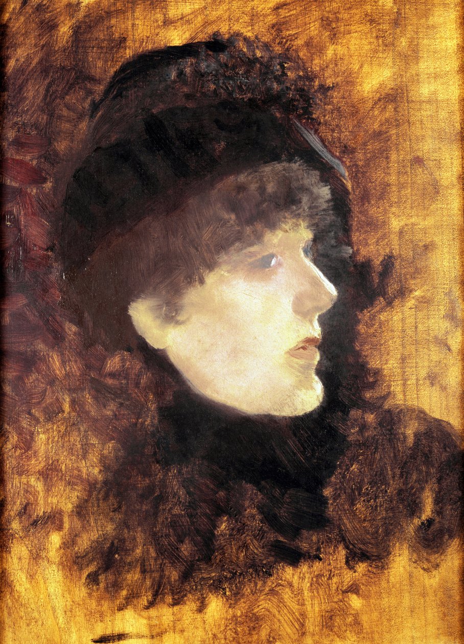Porträtt av Sarah Bernhardt. Målning av Giuseppe De Nittis (1846-1884) av Giuseppe or Joseph de Nittis