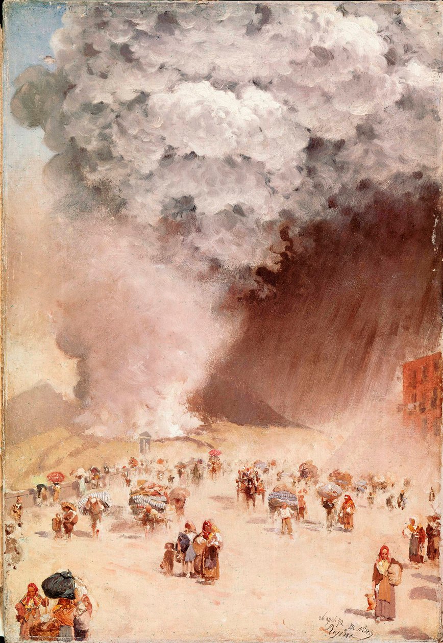 Regn av aska eller "" Vesuvens utbrott"" Målning av Giuseppe De Nittis av Giuseppe or Joseph de Nittis