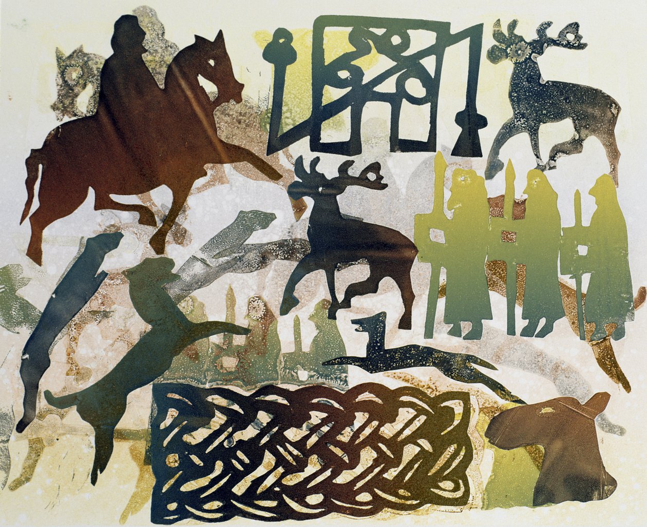 Ancient Travellers, 1995 (monotyp) av Gloria Wallington