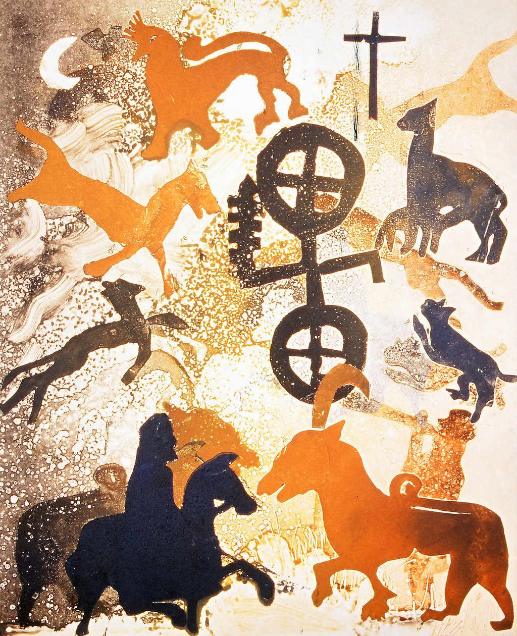 Moonlight, 2000 (monoprint) av Gloria Wallington