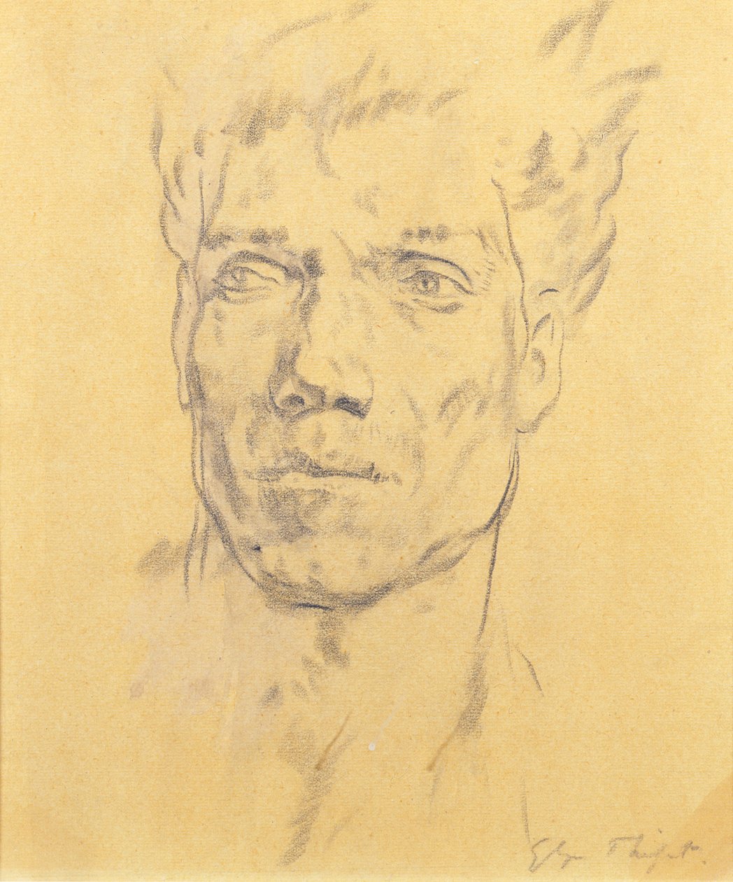 Head of a Man, ca 1920 (kol på papper) av Glyn Warren Philpot