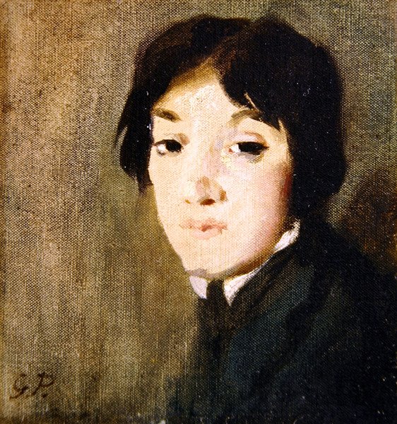 Huvudstudie för porträttet av Hon. Lady Packe, ca 1909 (olja på duk) av Glyn Warren Philpot
