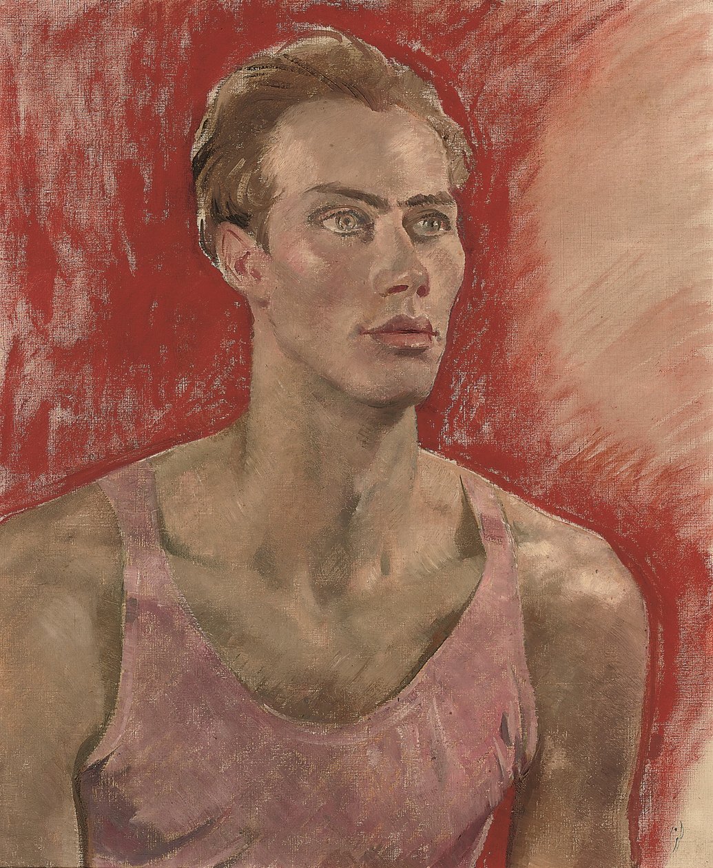 Porträtt av en ung man (olja på duk) av Glyn Warren Philpot
