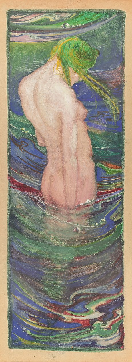 Sjöjungfrun, ca. 1902-03 (akvarell och gouache) av Glyn Warren Philpot