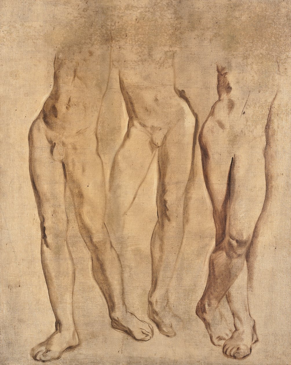 Tre studier av en manlig naken, ca. 1923-24 (olja på duk) av Glyn Warren Philpot
