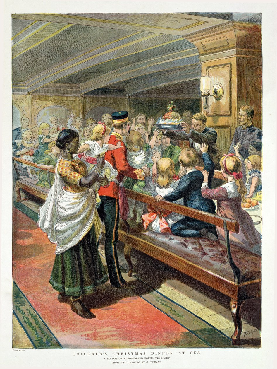 Barnens julmiddag till sjöss från det grafiska julnumret av Godefroy Durand
