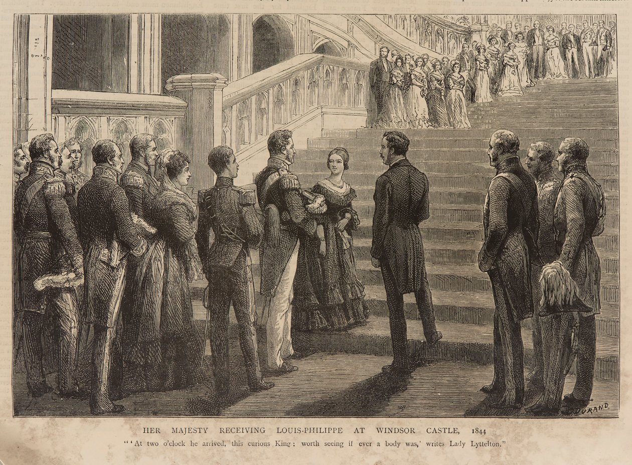 Drottning Victoria tar emot kung Louis Philippe på Windsor Castle av Godefroy Durand