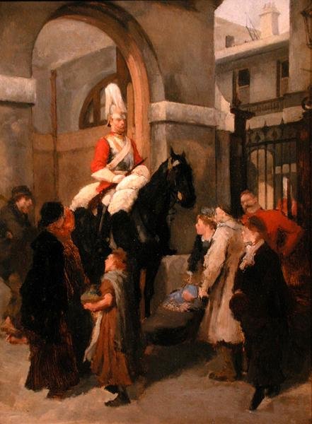 Whitehall (olja på panel) av Godefroy Durand