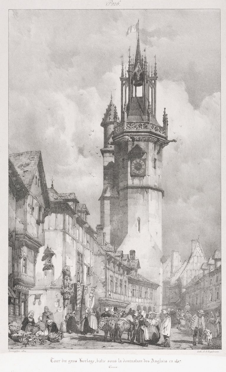 Pittoreska och romantiska resor i antikens Frankrike, Normandie: Tour du Gros-Horlage, Évreux av Godefroy Engelmann