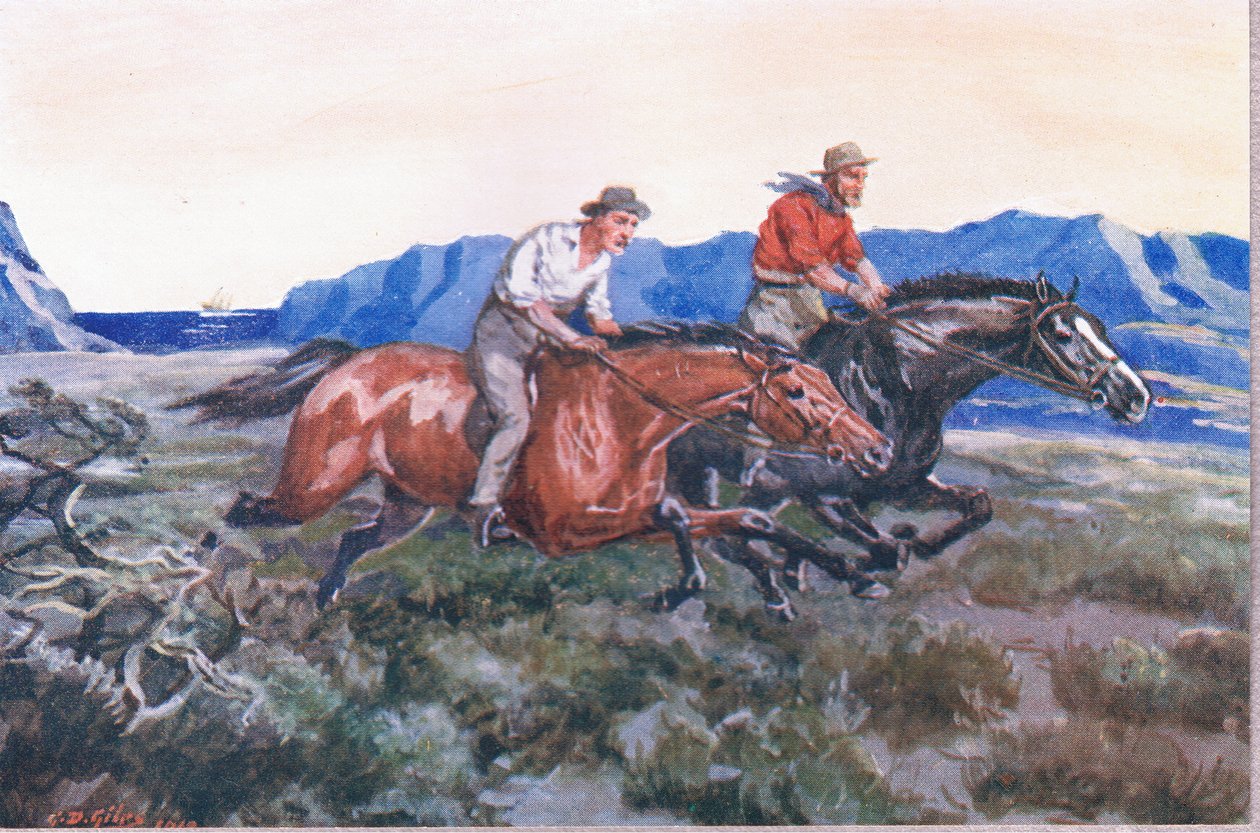 Från vraket, från Poems of Adam Lindsay Gordon publicerad av T. N. Foulis, 1912 av Godfrey Douglas Giles