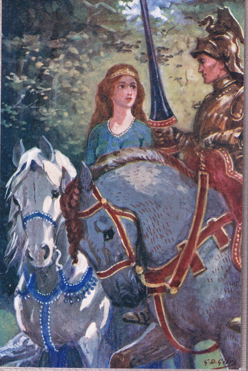 The Rhyme of the Joyous Guard: Med henne genom Lyonesse red jag, från Poems of Adam Lindsay Gordon publicerade av T. N. Foulis, 1912 av Godfrey Douglas Giles