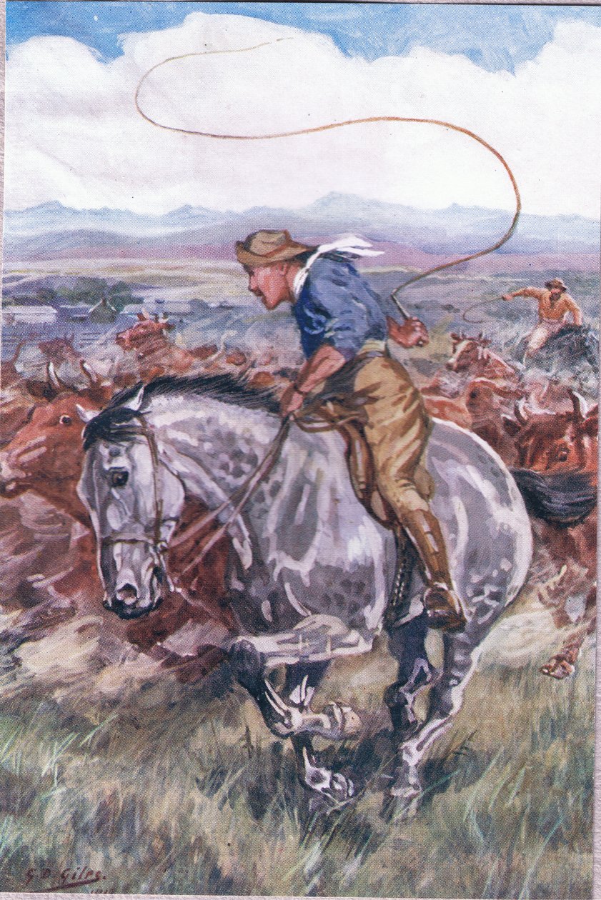 The Sick Stockrider, från Poems of Adam Lindsay Gordon publicerad av T. N. Foulis, 1912 av Godfrey Douglas Giles
