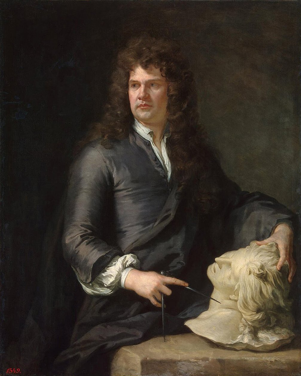 Grinling Gibbons, omkring 1690 av Godfrey Kneller