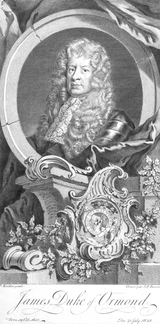 James Butler, 1:e hertig av Ormonde (1610-88), graverad av Simon Francois Ravenet (1706-74) av Godfrey Kneller