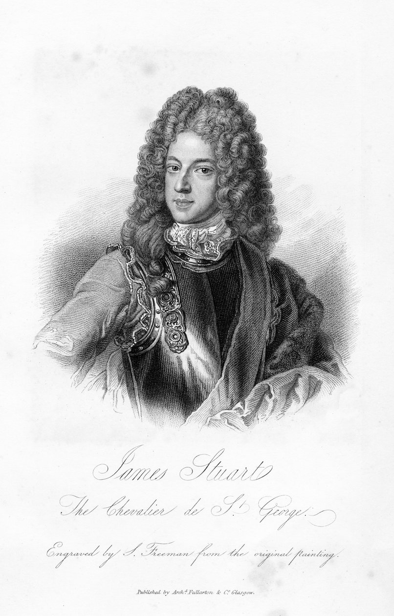 James Stuart, Chevalier de S. George, tryk lavet af S. Freeman, ca. 1845 sverige av Godfrey Kneller