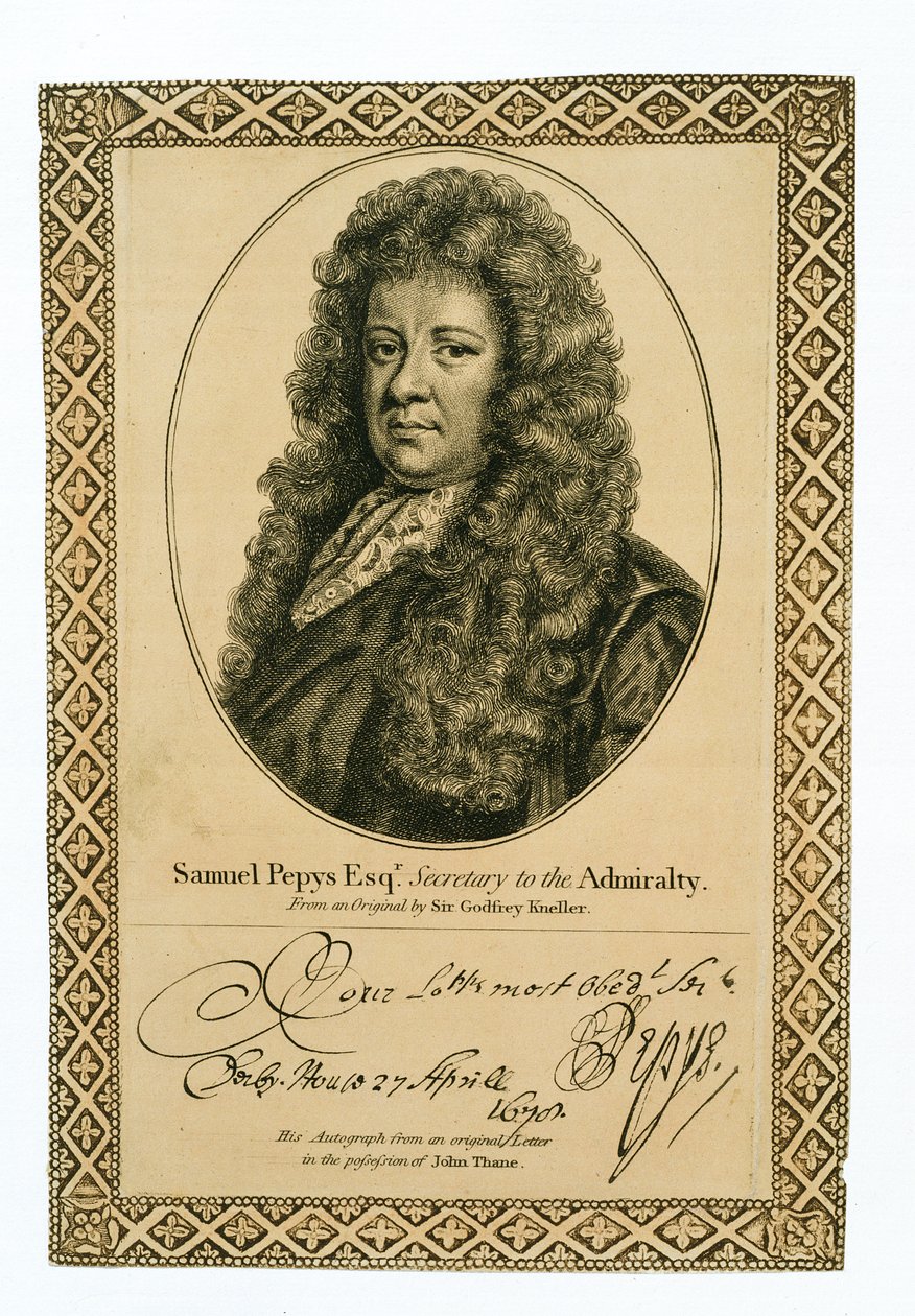 Samuel Pepys (1633-1703), sekreterare för amiralitetet av Godfrey Kneller