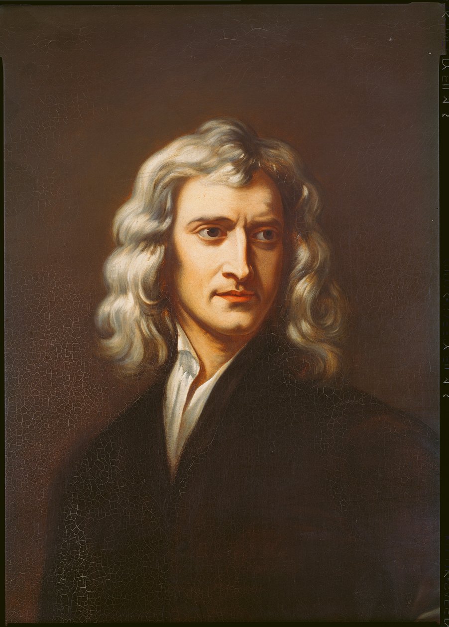 Sir Isaac Newton 1642-1723 olja på duk detalj av 159042 av Godfrey Kneller