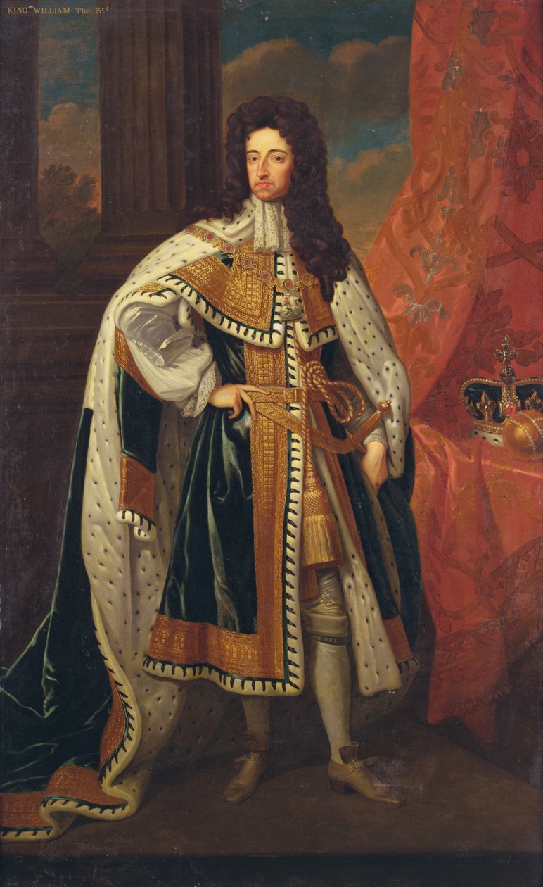 King William in State Robes, c.1690 (olja på duk) av Godfrey (after) Kneller