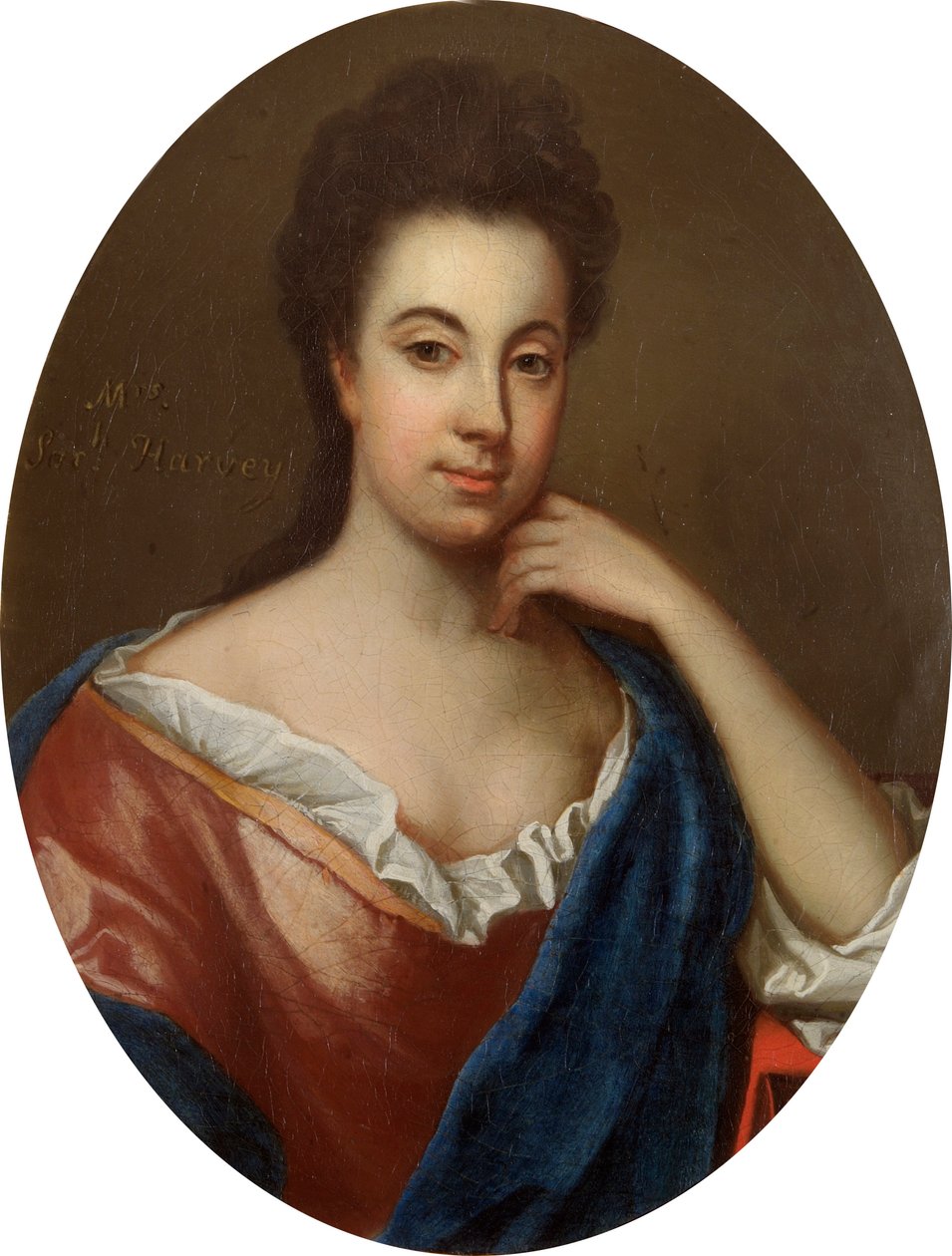 Mrs Sarah Harvey av Godfrey (after) Kneller