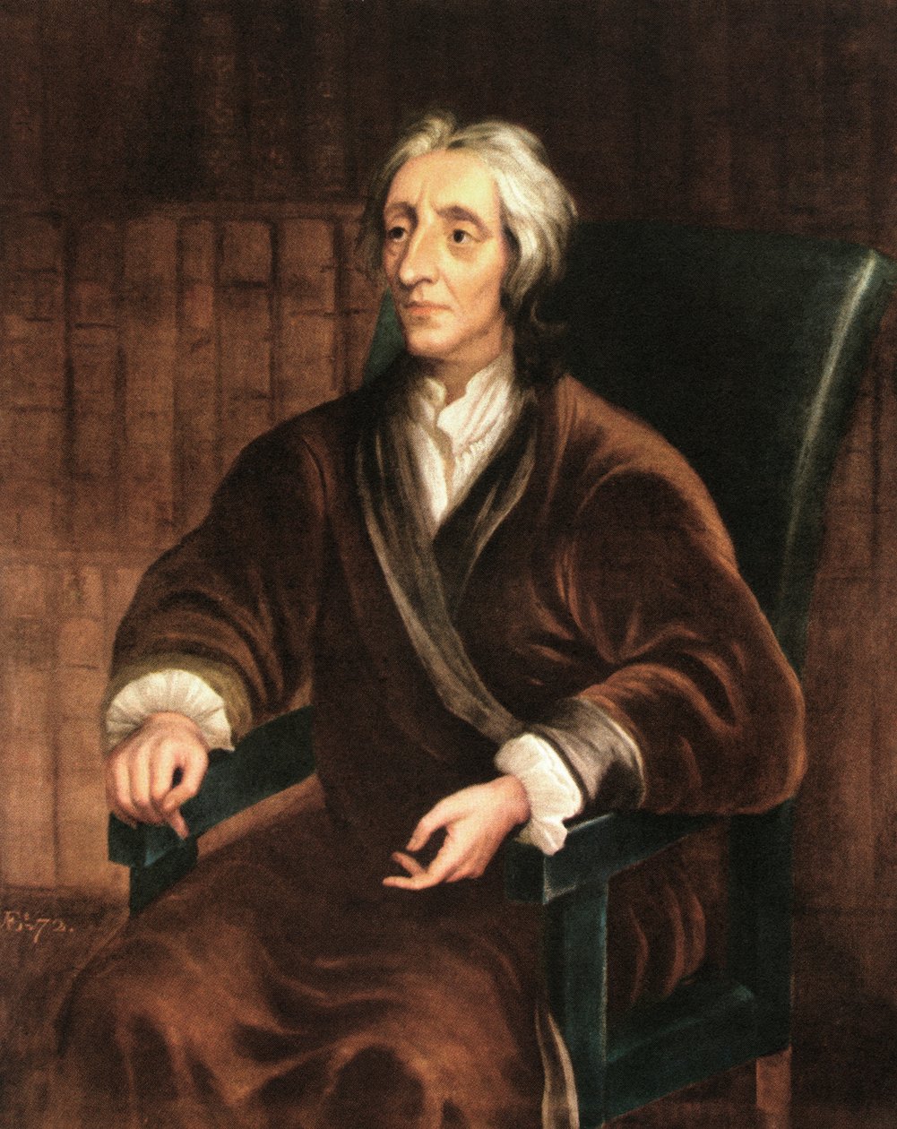 Porträtt av John Locke, tryckt 1944 (tryck) av Godfrey (after) Kneller