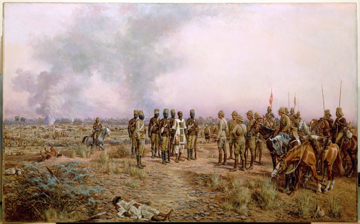 Efter slaget vid Atbara, 8 april 1898 (olja på duk) av Godfrey Douglas Giles