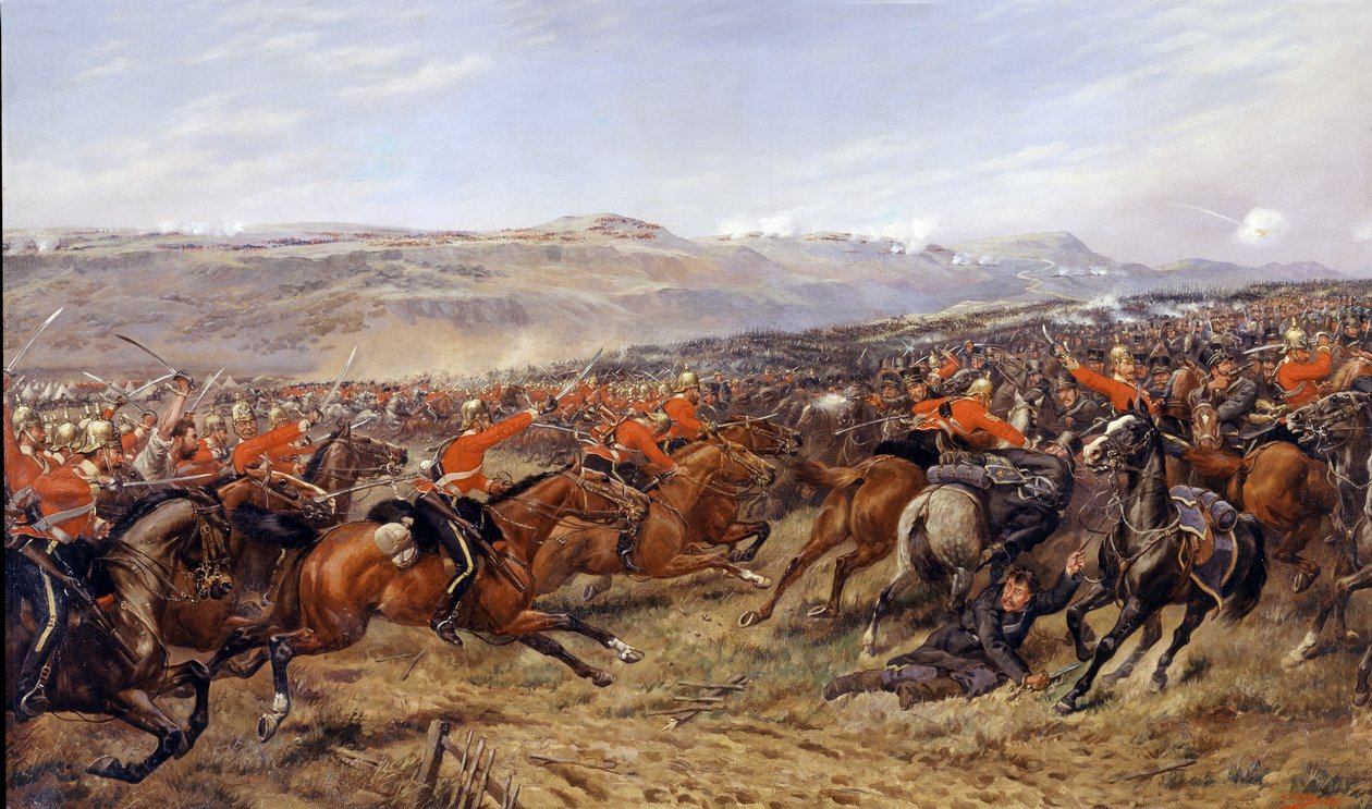 Heavy Brigades anfall vid slaget vid Balaclava, 25 oktober 1854, 1897 av Godfrey Douglas Giles