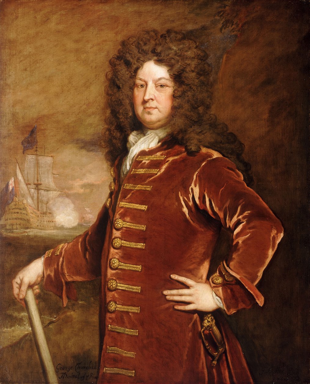 Amiral George Churchill (1654-1710), slutet av 1600-talet till början av 1700-talet (oljemålning) av Godfrey Kneller