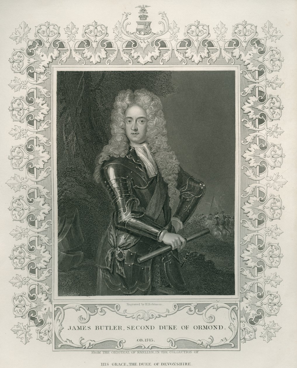 James Butler, 2:e hertig av Ormond, graverad av Henry Robinson av Godfrey Kneller