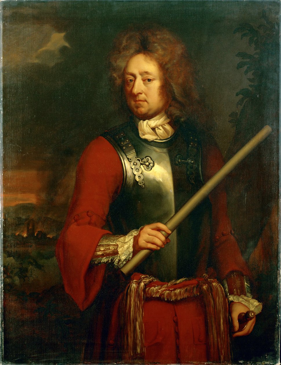 John Churchill, hertig av Marlborough, befälhavare i det spanska tronföljdskriget, segrar över de franska arméerna i Blenheim... av Godfrey Kneller