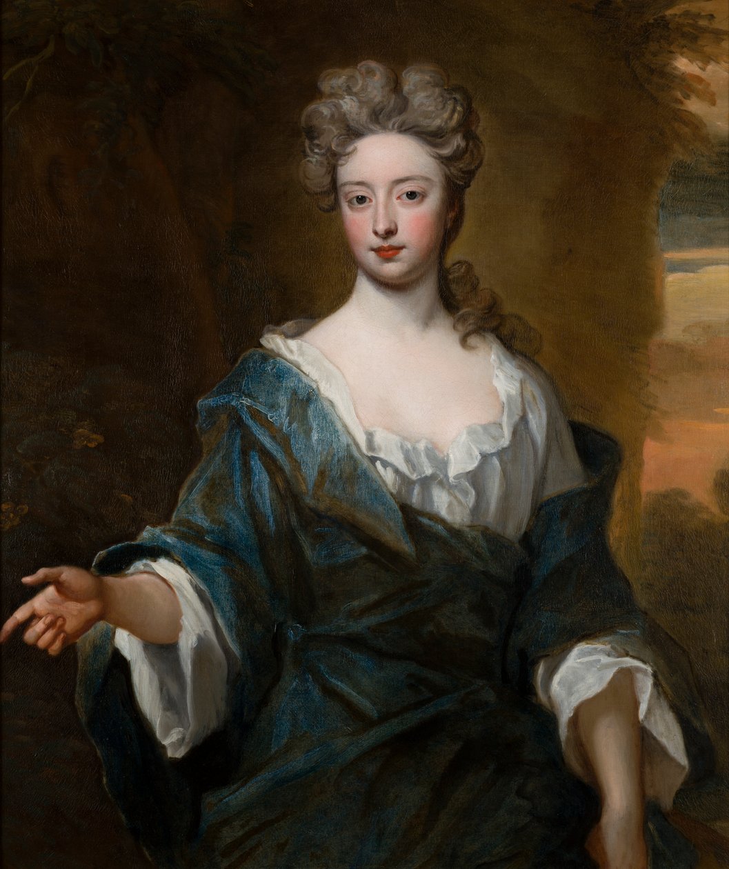 Porträtt av Charlotte Myddleton (1679-1731), grevinna av Warwick, ca 1690-1723 (olja på duk) av Godfrey Kneller