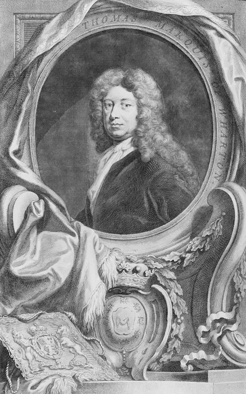 Porträtt av Thomas markis av Wharton (1648-1715), graverad av Jacob Houbraken (1698-1780), publicerad av P. Knanton, 1744 av Godfrey Kneller
