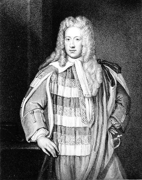 Porträtt av Henry St John (1678-1751) 1:e Viscount Bolingroke, graverad av W.T. Fry av Godfrey after Kneller