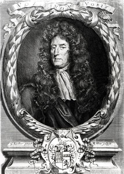 Porträtt av Sir Roger LEstrange (1616-1704) av Godfrey after Kneller