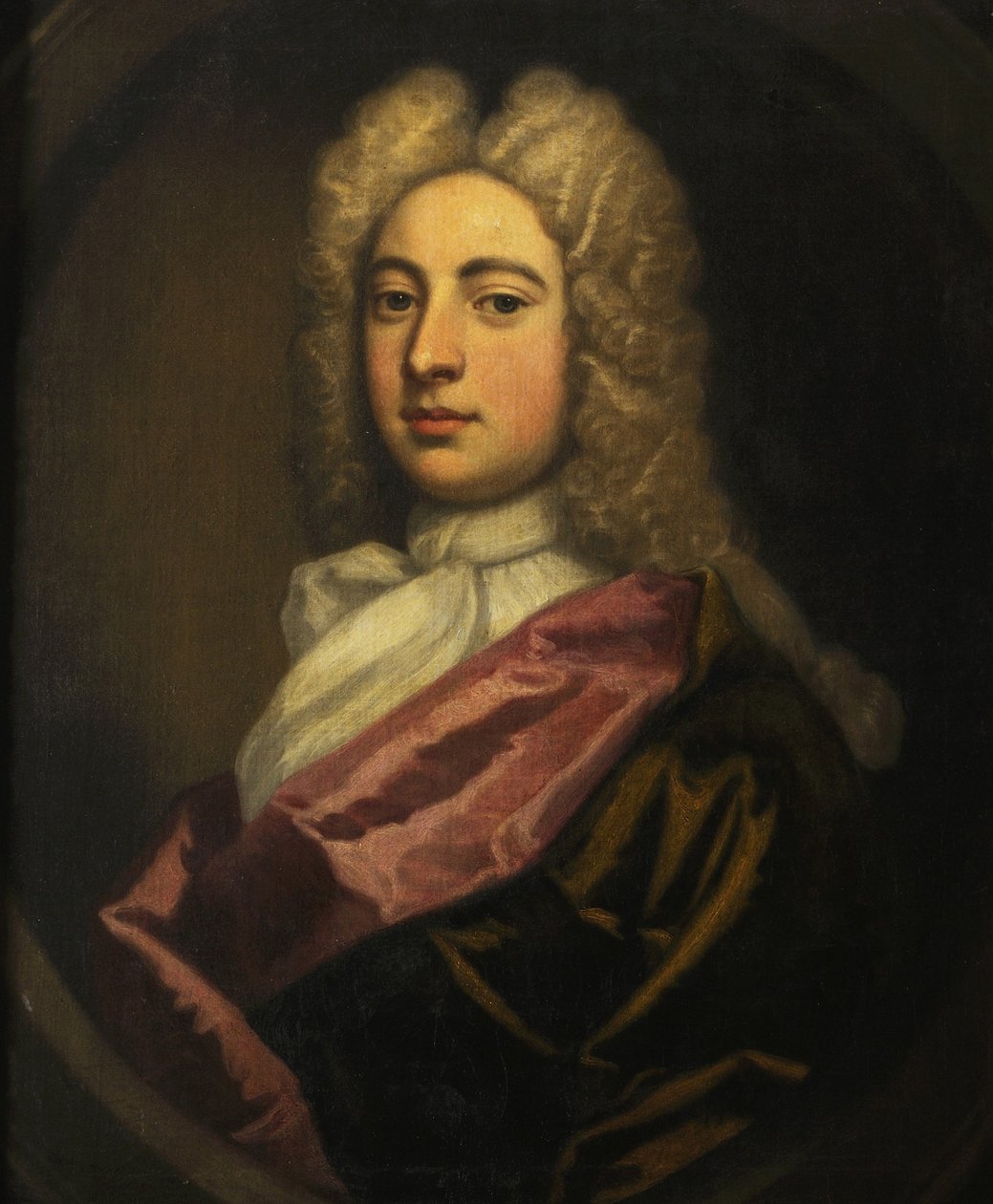 Porträtt av en gentleman av Godfrey follower of Kneller