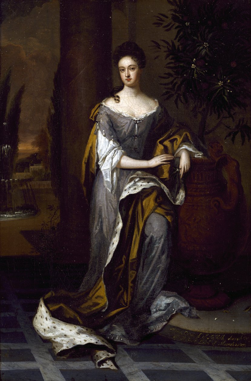 Porträtt av en dam, inget datum av Godfrey studio of Kneller