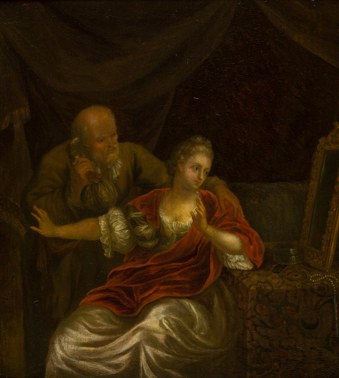 An Offer Rejected, c.1663-1706 (olja på duk) av Godfried (after) Schalken or Schalcken