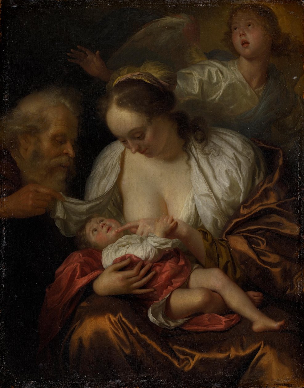Den heliga familjen med en ängel av Godfried Schalcken