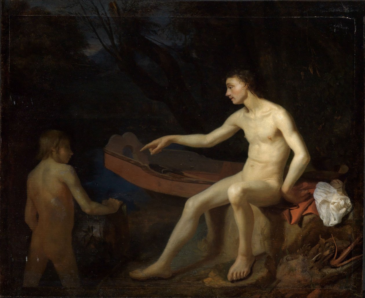 De två badande kvinnorna av Godfried Schalcken