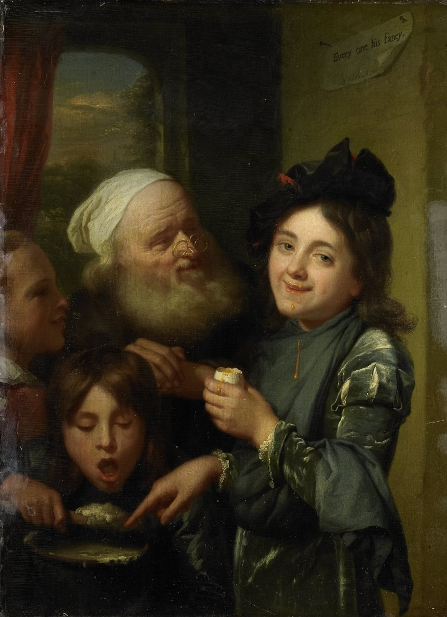 "Var och en är fancy" av Godfried Schalcken