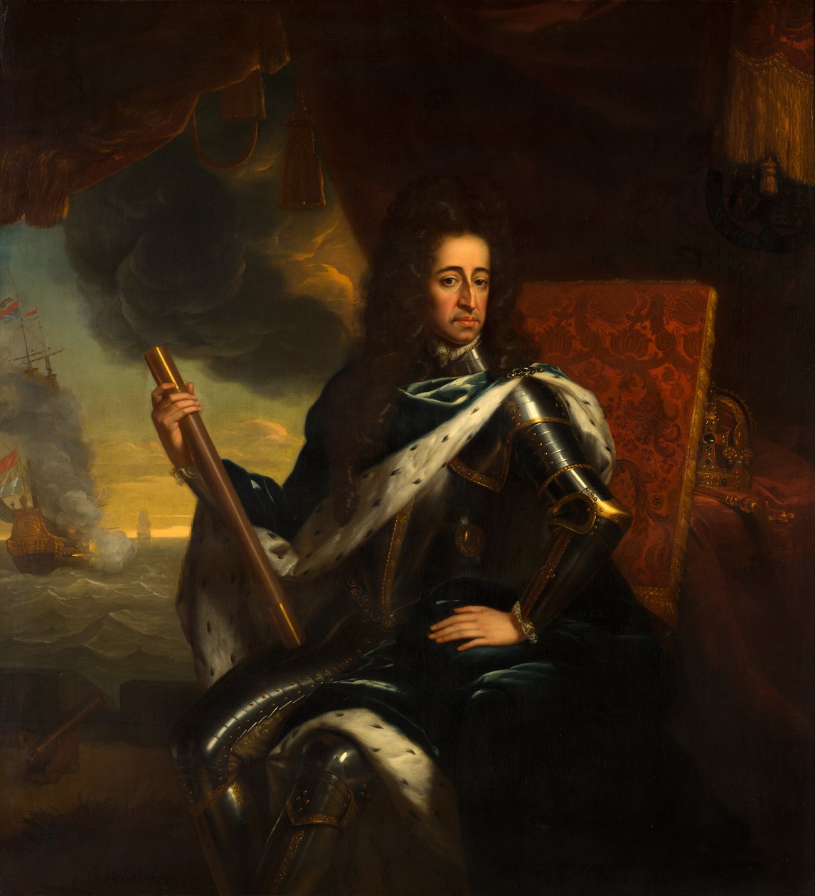 Porträtt av ståthållarkung Vilhelm III (1650-1702) av Godfried Schalcken