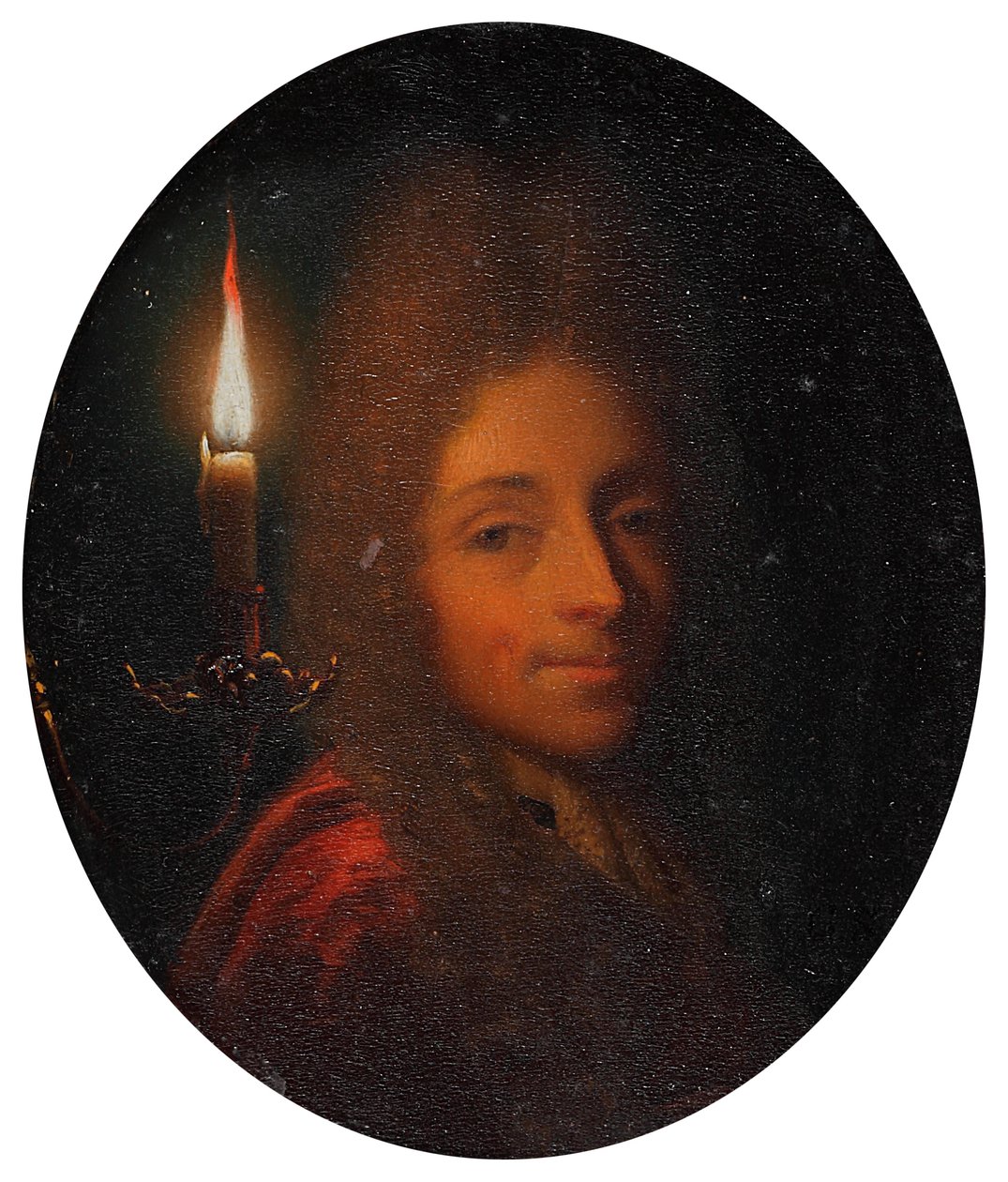 Självporträtt med brinnande ljus av Godfried Schalcken