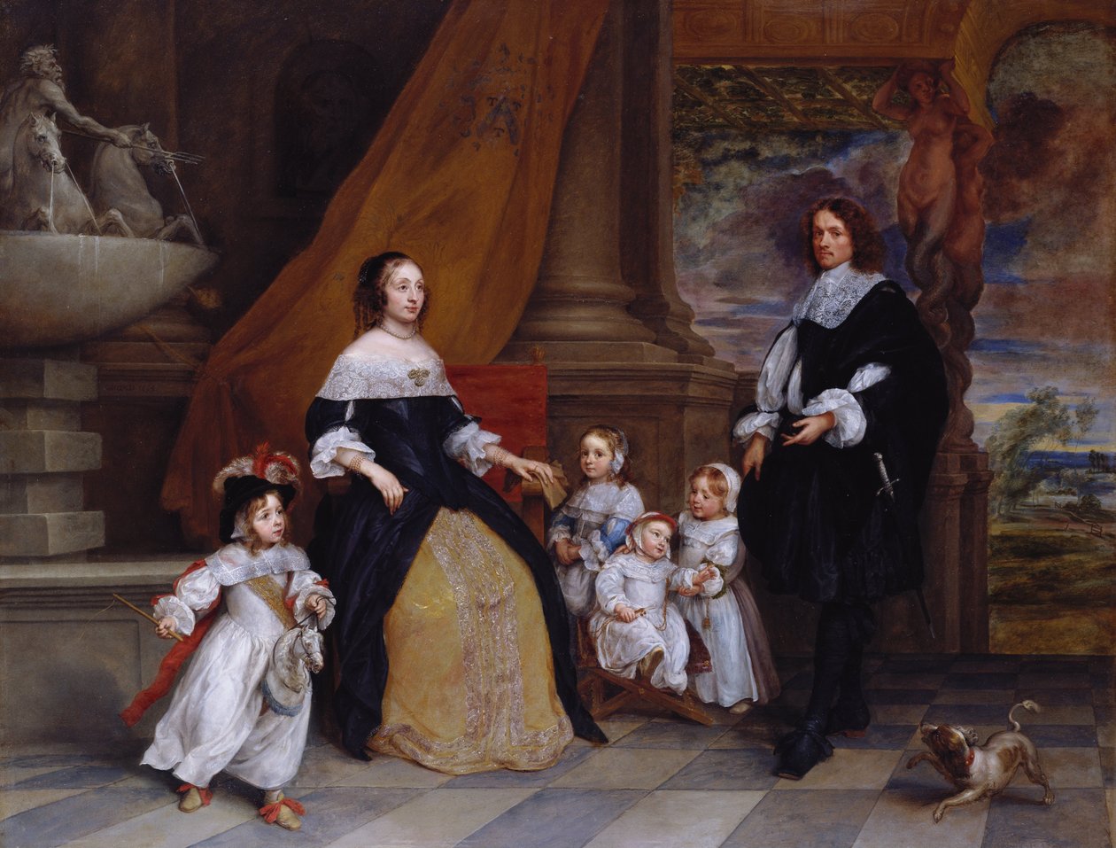 Familj till Jan-Baptista Anthoine av Gonzales Coques