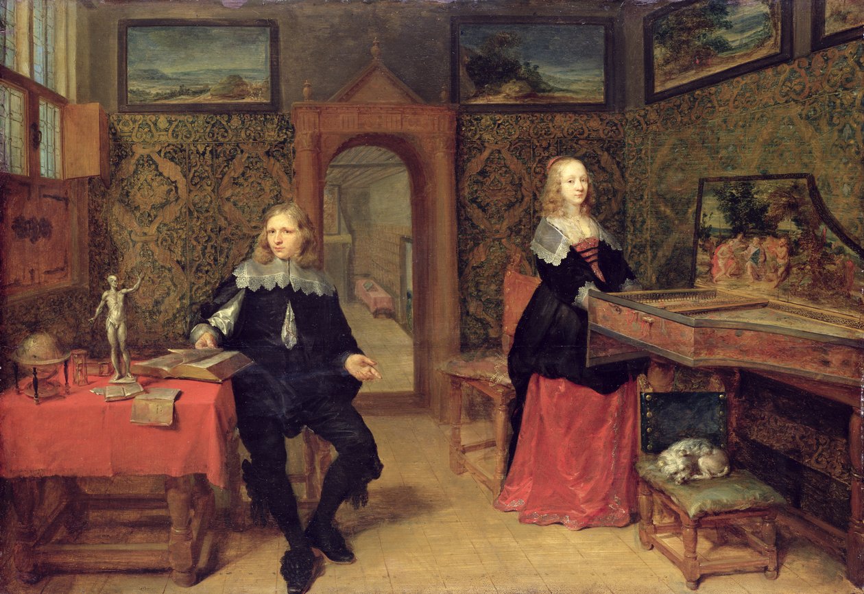The Young Scholar and his Wife, 1640  av Gonzales Coques