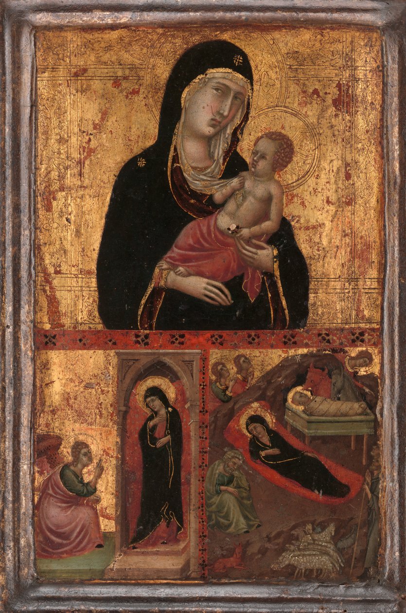 Madonna och barn med bebådelsen och födseln, ca. 1310-15. av Goodhart Master