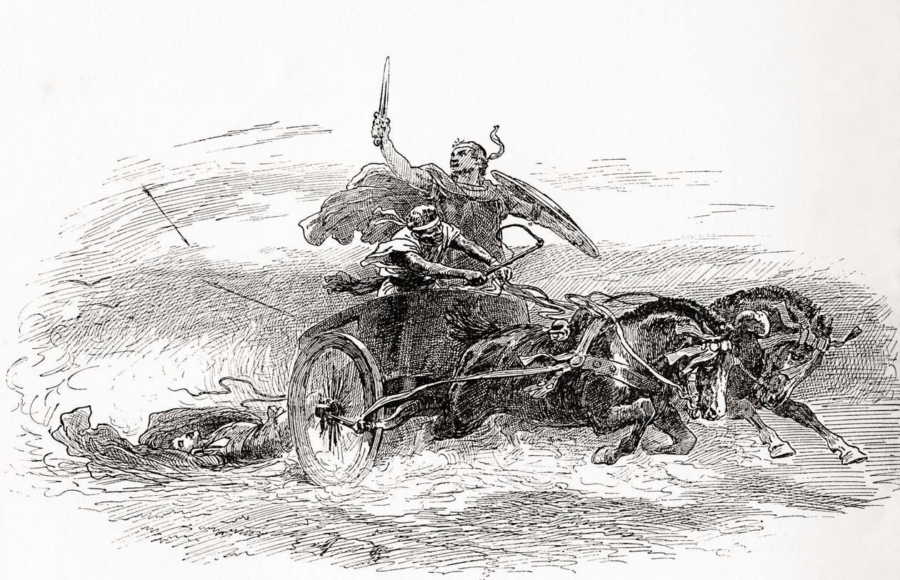 En scen från William Shakespeares pjäs Troilus och Cressida, från William Shakespeares verk, publicerat 1896. av Gordon Frederick Browne