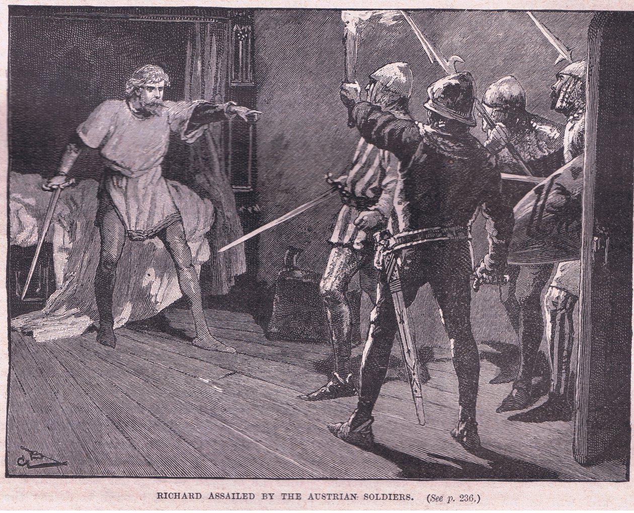Richard anfölls av de österrikiska soldaterna 1192 e.Kr av Gordon Frederick Browne