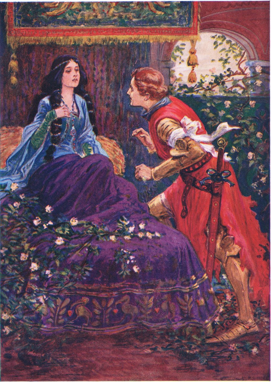Prinsen väcker törnrosan, illustration till "Barnberättelser från Tennyson" av Nora Chesson av Gordon Frederick Browne