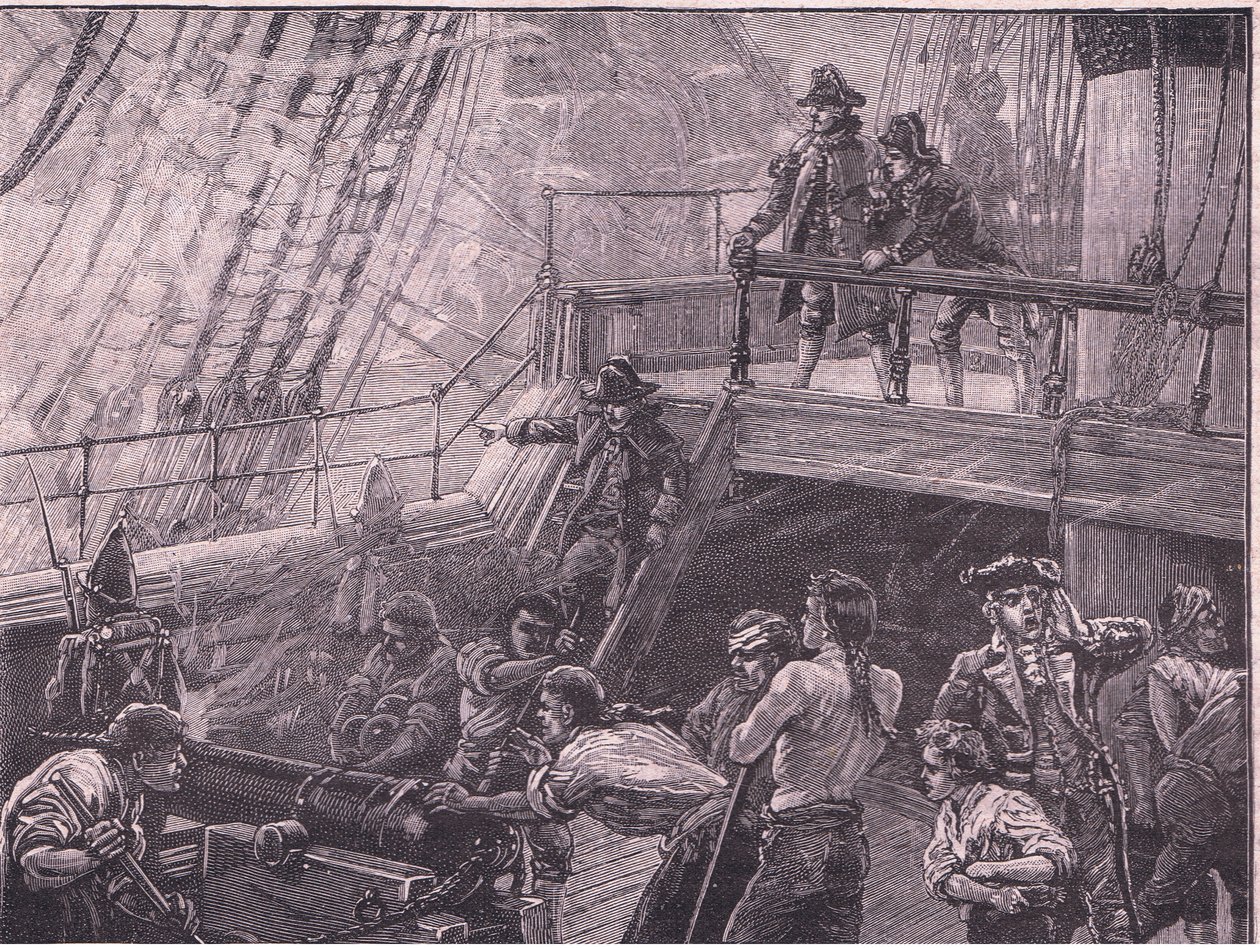 Amiral Rodney bombarderar Le Havre 1759 e.Kr av Gordon Frederick Browne